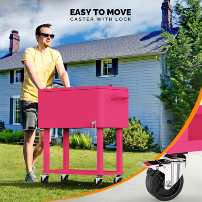 ONCLOUD 80QT Rolling Cooler Cart