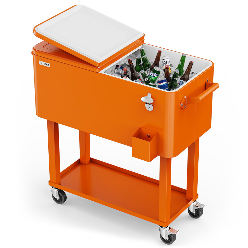 ONCLOUD 80QT Rolling Cooler Cart
