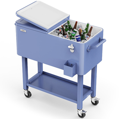 ONCLOUD 80QT Rolling Cooler Cart