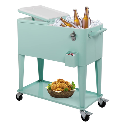 ONCLOUD 80QT Rolling Cooler Cart