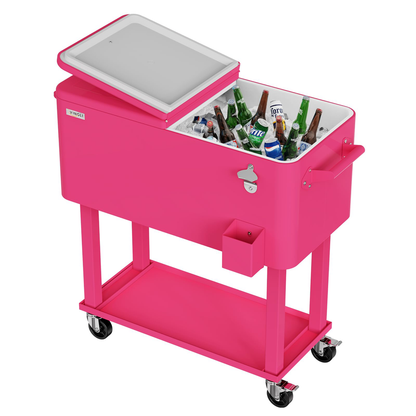 ONCLOUD 80QT Rolling Cooler Cart