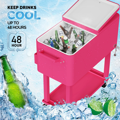 ONCLOUD 80QT Rolling Cooler Cart