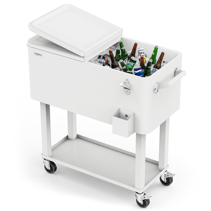 ONCLOUD 80QT Rolling Cooler Cart