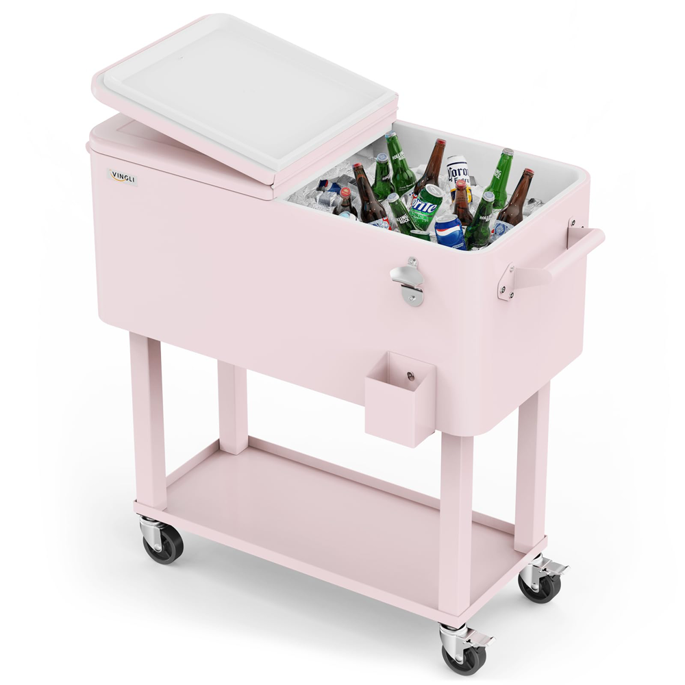 ONCLOUD 80QT Rolling Cooler Cart