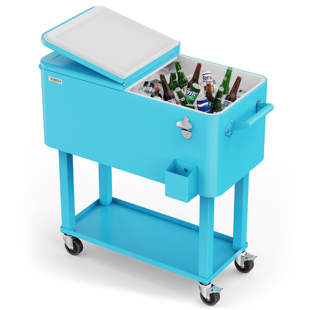 ONCLOUD 80QT Rolling Cooler Cart