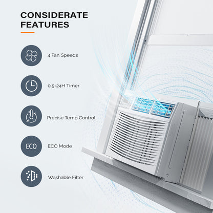 ONCLOUD 8000 BTU Window Air Conditioner with Heat