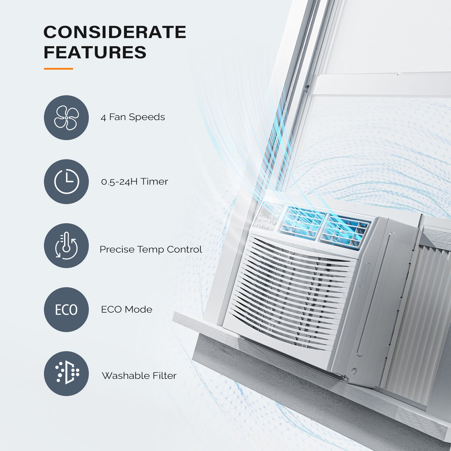ONCLOUD 12000 BTU Air Conditioner Window Unit with Heat