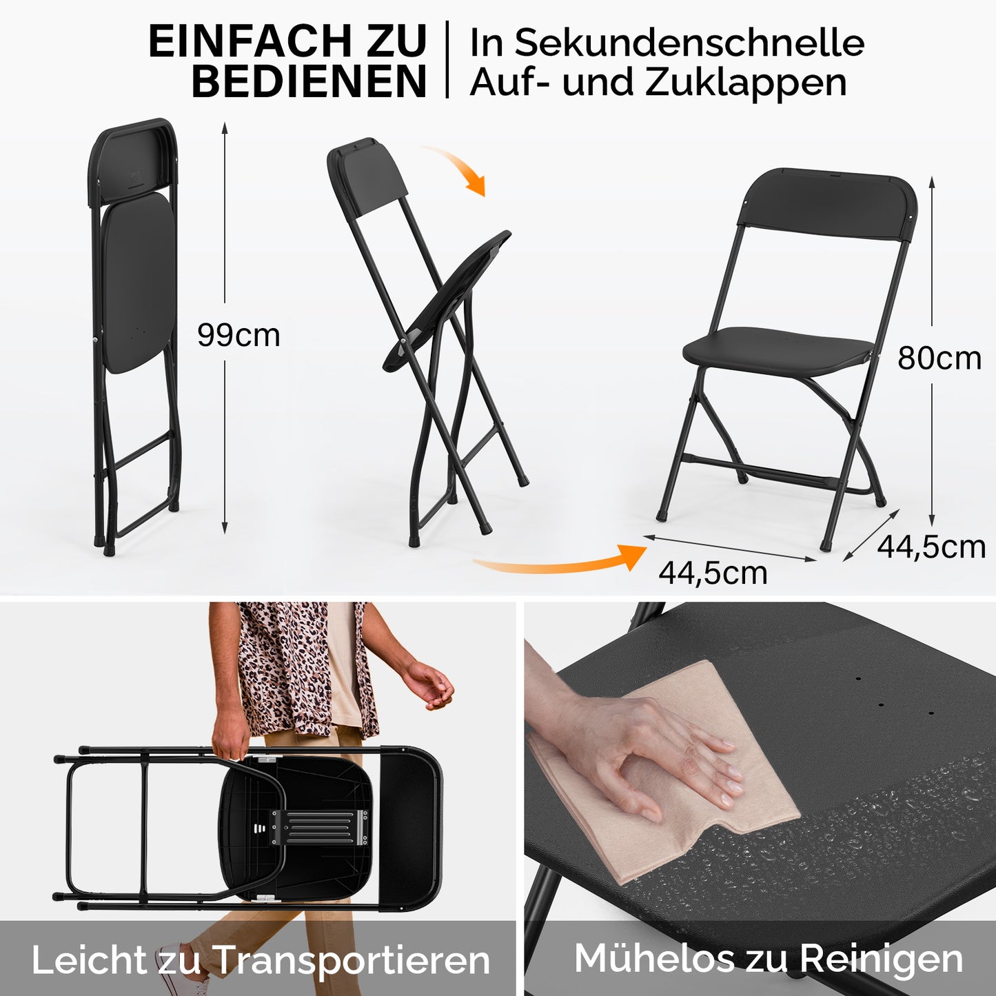 ONCLOUD Portable Plastic Folding Chair